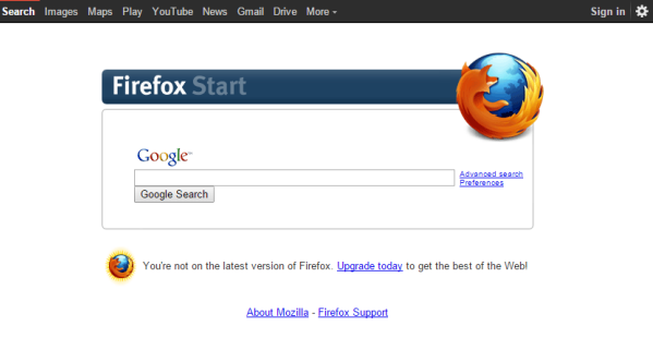 Google Operating System Google Removes Old Firefox Start Page