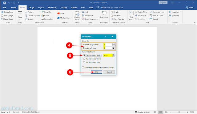 cara membuat tabel di word 2010