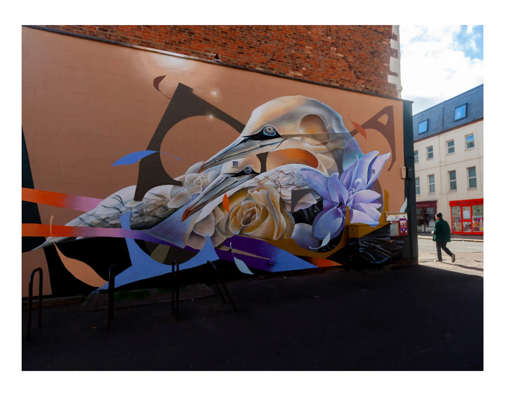 UK street artist Curtis Hylton's mural painted in Cheltenham, UK