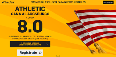 betfair Athletic gana Augsburgo supercuota 8 Europa League 26 noviembre