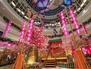 Queensbay Mall Penang Chinese New Year 2019 Decoration with Spring Splendour Begins Theme