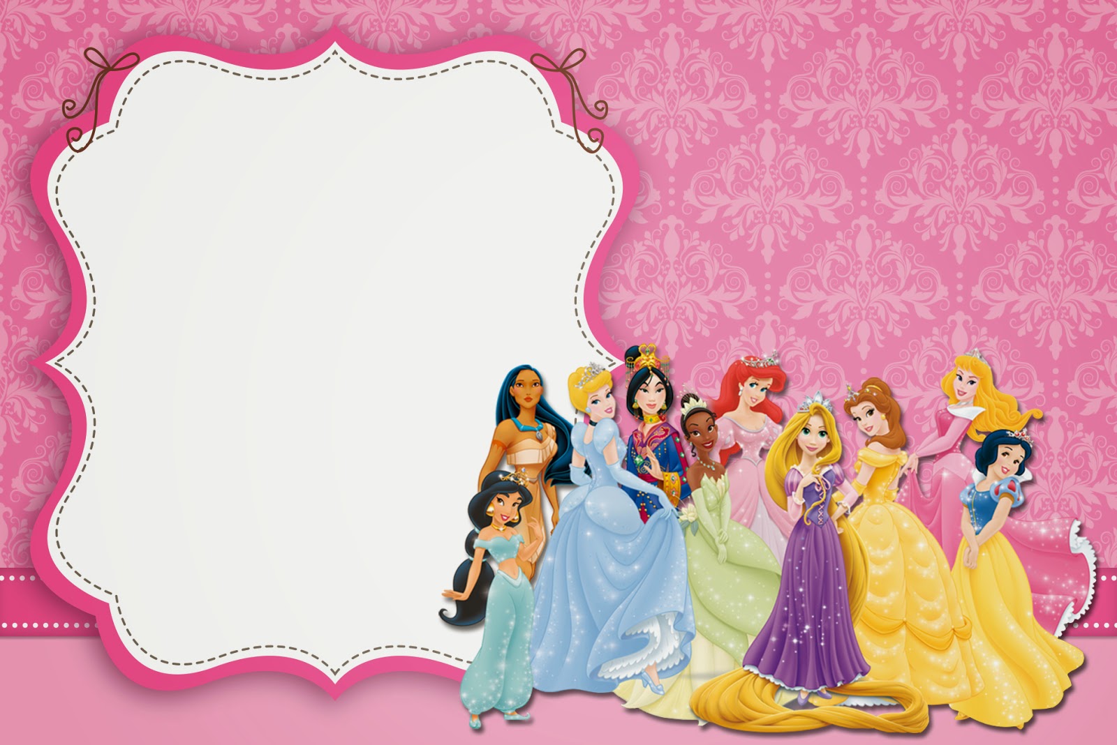 Mountain Wedding Invitations: Free Printable Disney Princess Invitations