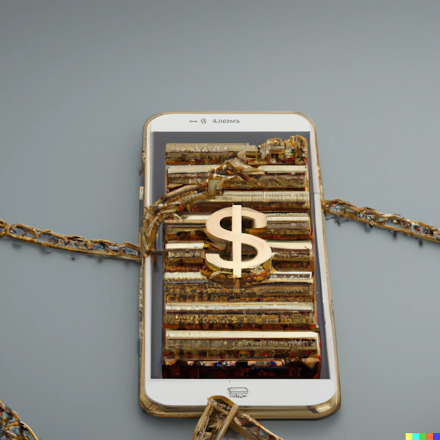 Teenage Financial Literacy - The Real Cost of a New Phone, mobile phone draped in gold, financial education, investing, saving
