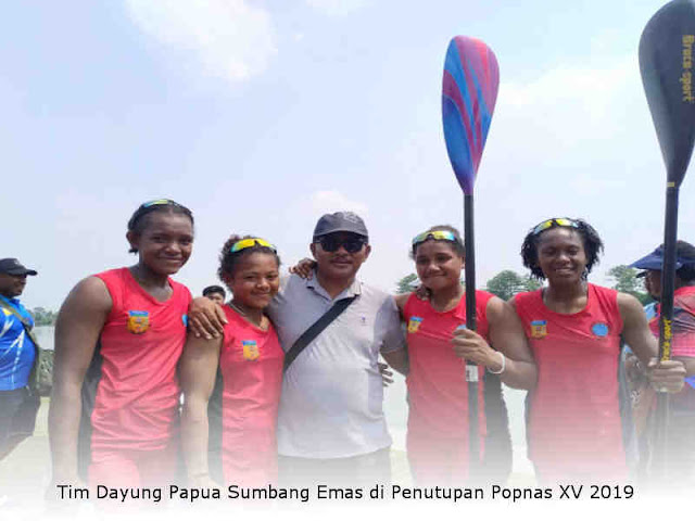 Tim Dayung Papua Sumbang Emas di Penutupan Popnas XV 2019