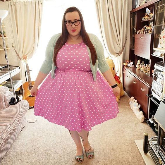 Lindy Bop Pink Polka Dot Dress