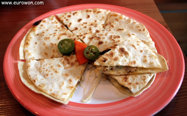 Quesadilla de restaurante mexicano en Seúl