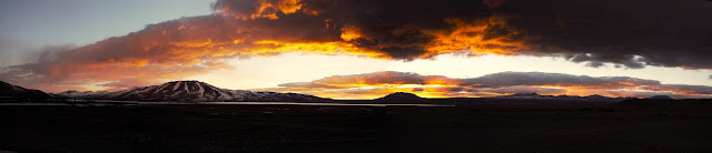 Un des plus beaux couchés de soleil de notre vie ... Il fallait par contre être bien couvert !