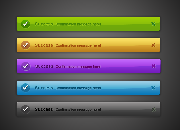 notification message boxes