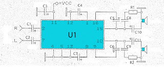 Low power 2 x 2 wat power amplifier