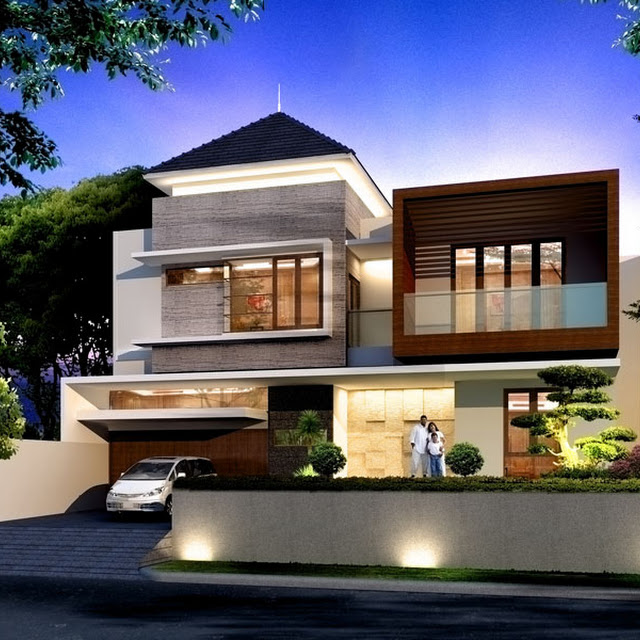 Contoh model rumah tingkat minimalis Modern 