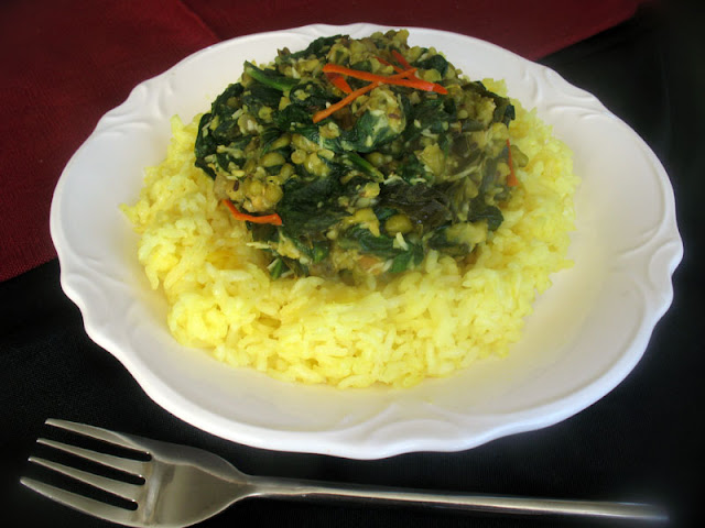 Creamy Spinach amongst Mung Beans