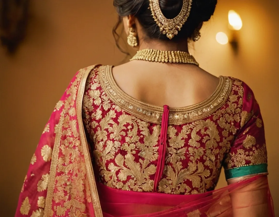 Banarasi Lehenga Blouse Back Design