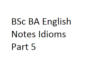 BSc BA English Notes Idioms Part 5