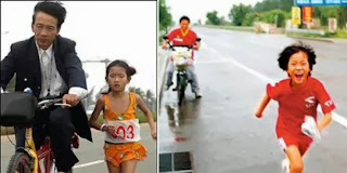Gadis 8 tahun berlari melintasi China