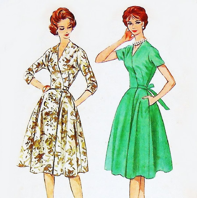 1950s wrap dress pattern Just Peachy, Darling