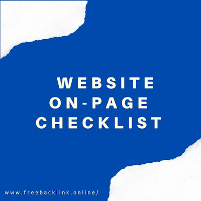 WEBSITE ON-PAGE CHECKLIST - FreeBacklink