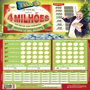 Resultado sorteios diários Tele Sena de natal 2015