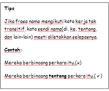 Bahasa Malaysia Kata Kerja Tak Transitif