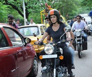 Katrina Kaif with Hrithik Roshan Rides Royal Enfield Bike