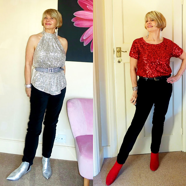 Sparkle! Gail Hanlon from Is This Mutton shows how older women can wear sparkle  or metallic