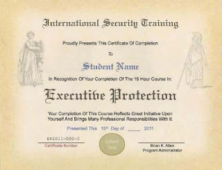 executive protection bodyguard bouncer bounty hunter bail enforcement online course training certification security management 
