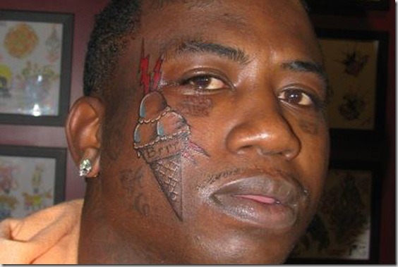 gucci tattoo on face. gucci mane new tattoo face.