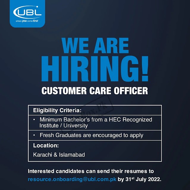  Latest-Jobs-Vacancies United Bank Limited UBL-July-2022