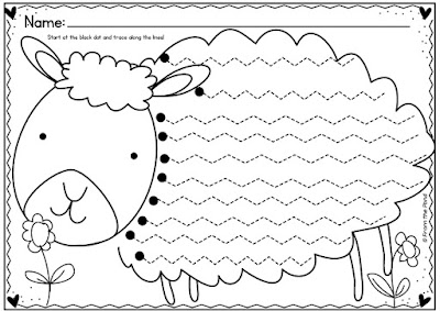 worksheetfun tracing letter From  Handwriting Spring Lamb  the Pond Freebie