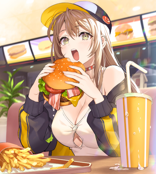 original, girl, hamburger / 🚩🍔🚩 - pixiv