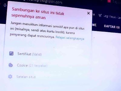 Notifikasi "Sambungan ke situs ini tidak sepenuhnya aman"