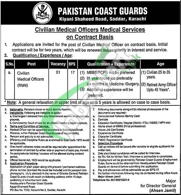 Pakistan Coast Guard Jobs 2023 Advertisement Latest Career Opportunities