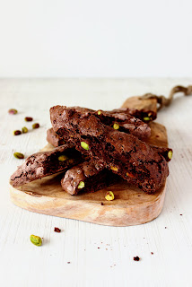 Chocolade-pistache biscotti