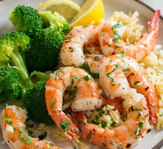 Baked Shrimp (with Garlic Lemon Butter Sauce) #dinner #lunch