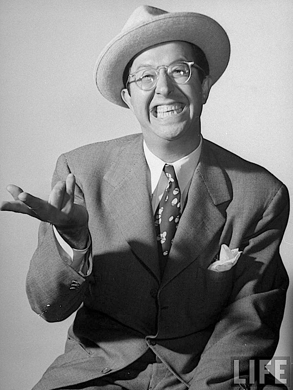 Phil Silvers, a funny photograph portrait of a con man