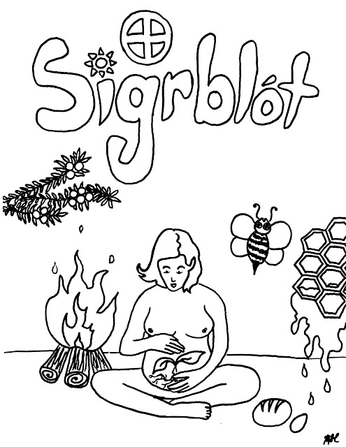 Sigrblót colouring, Sigrblót coloring, Creative Commons non-commercial reuse