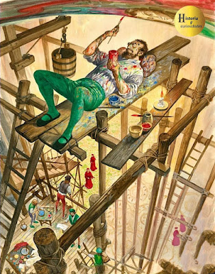 Miguel Ángel y la pintura del techo de la Capilla Sixtina
