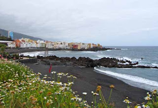 Black Sand Beach Playa Jardin Tenerife Canary Islands Spain