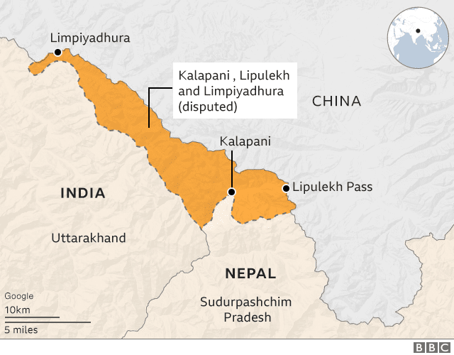 Limpiyadhura map of nepal