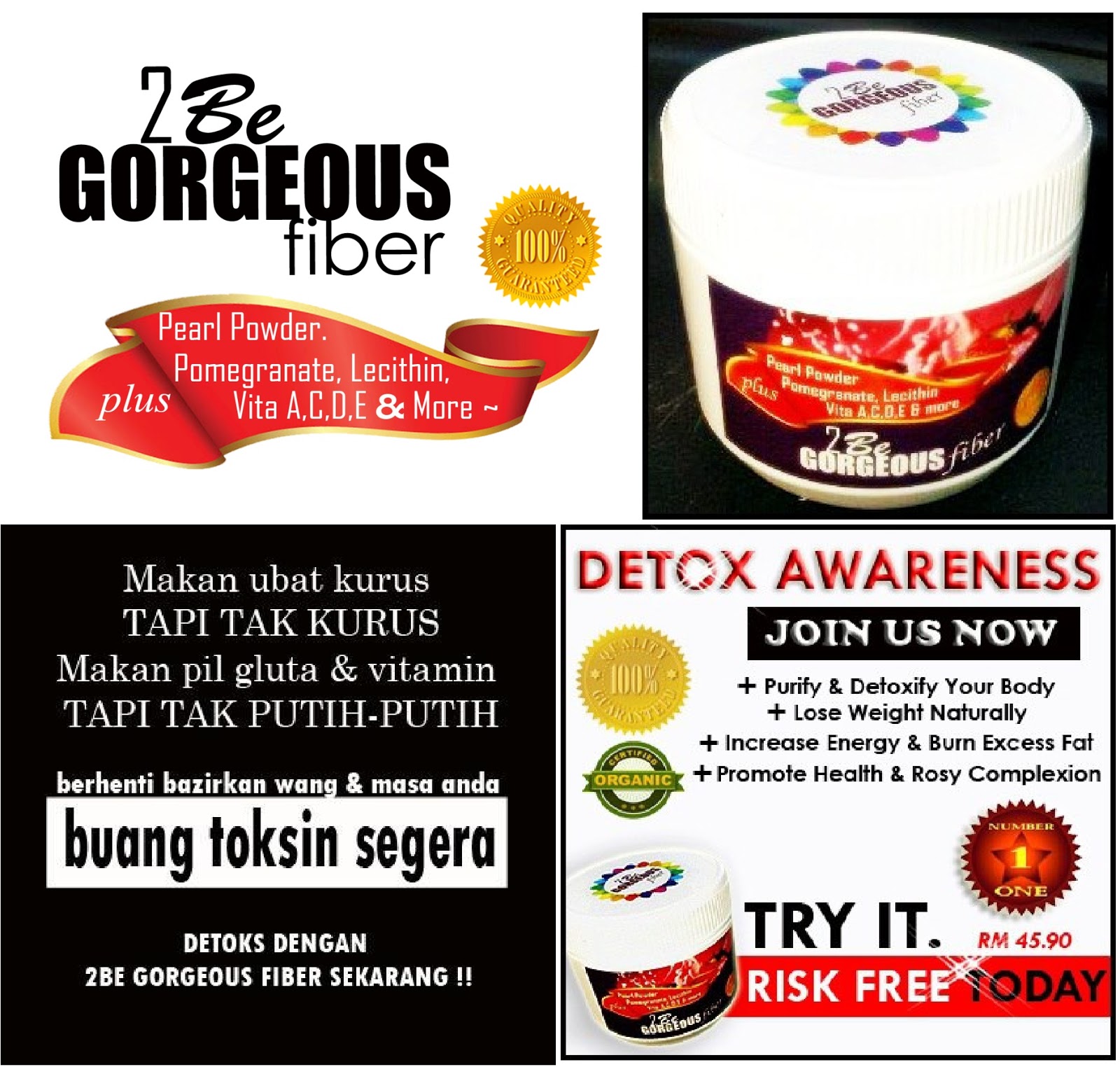 BZ VelogShope: 2BE GORGEOUS FIBER HARGA MURAH TUK BUANG TOKSIN