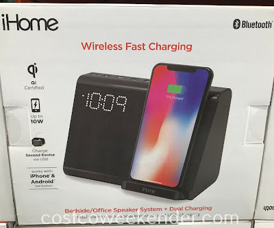 Wirelessly charge your phone with the iHome IBTW390 Dual Alarm Clock with Qi Charging
