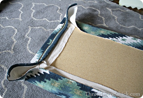 rug on upholstered cushion