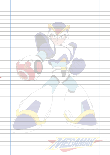 Folha Papel Pautado Megaman X 2 PDF para imprimir A4