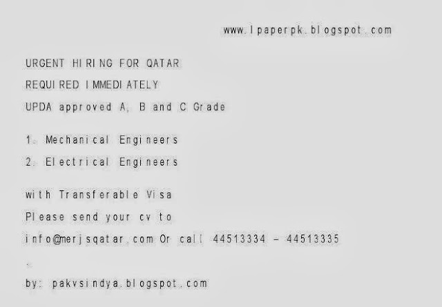 mechanical and electrical engineers, jobs for engineers, jobs in qatar