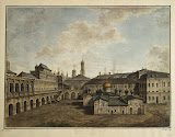 View of the Terem Palace and Cathedral of Our Saviour by Fyodor Alekseyev - Architecture Drawings from Hermitage Museum