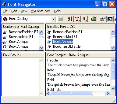 Bitstream Font Navigator