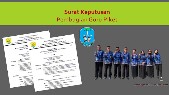 SK Pembagian Guru Piket SD Tahun 2024