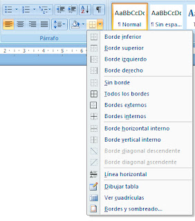 Bordes y Sombreado en Word 2007