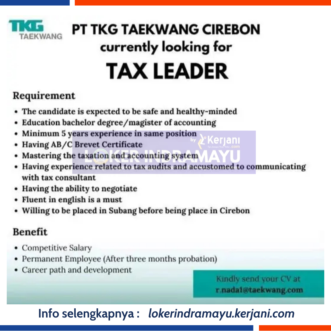 Lowongan Kerja Terbaru PT TKG Taekwang Cirebon