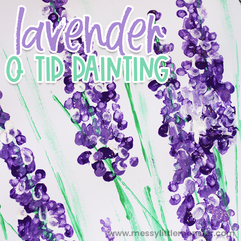 Lavender painting - Q tip painting