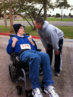 Me talking to Chris after his first ever 5K